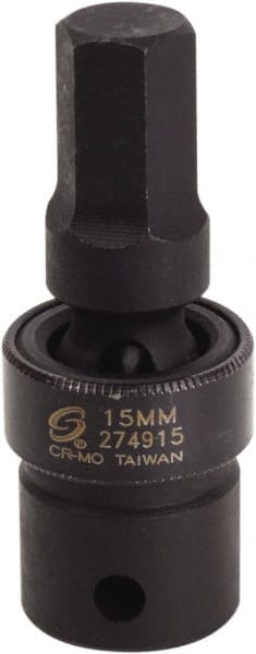 Sunex Tools - 1/2" Drive, 15mm Impact Hex Bit Socket - Exact Tooling