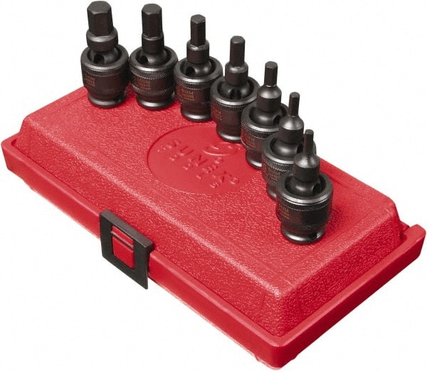 Sunex Tools - 7 Piece 3/8" Drive Metric Impact Hex Bit Socket Set - 4 to 12mm Hex - Exact Tooling
