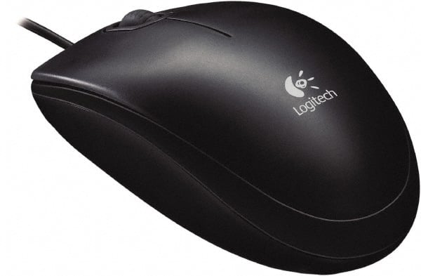 Logitech - Black Corded Mouse - Use with Mac OS X, Windows XP, Vista 7, 8 - Exact Tooling