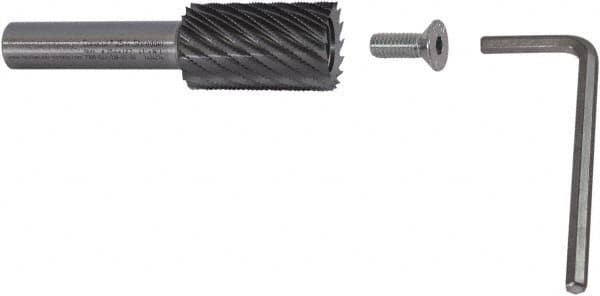 Controx - 7/8" Diam, 1-1/2" LOC, Plain End, Powdered Metal Diamond Pattern Router Bit - Right Hand Cut, 3-1/2" OAL - Exact Tooling