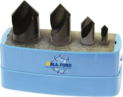 M.A. Ford - 4 Piece, 1/4 to 1" Head Diam, 82° Included Angle, Single End Countersink Set - Exact Tooling