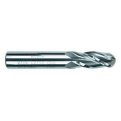3/8" Dia. - 2-1/2" OAL - Solid CBD - Bright - Ball Nose SE EM - 4 FL - Exact Tooling