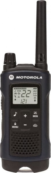 Motorola - 35 Mile Range, 22 Channel, 1.5 Watt, Series T400, Recreational Two Way Radio - FRS/GMRS Band, 462.55 to 467.7125 Hz, AA & NiMH Battery, 10 NiMH & 26 AA hr Life, 7.54" High x 2.26" Wide x 1.37" Deep, Scanning, Low Battery Alerts - Exact Tooling