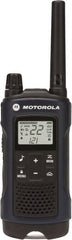 Motorola - 35 Mile Range, 22 Channel, 1.5 Watt, Series T400, Recreational Two Way Radio - FRS/GMRS Band, 462.55 to 467.7125 Hz, AA & NiMH Battery, 10 NiMH & 26 AA hr Life, 7.54" High x 2.26" Wide x 1.37" Deep, Scanning, Low Battery Alerts - Exact Tooling