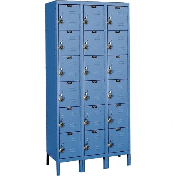 Hallowell - 18 Door, 6 Tier, Ready-Built Wardrobe & Box Lockers - Exact Tooling