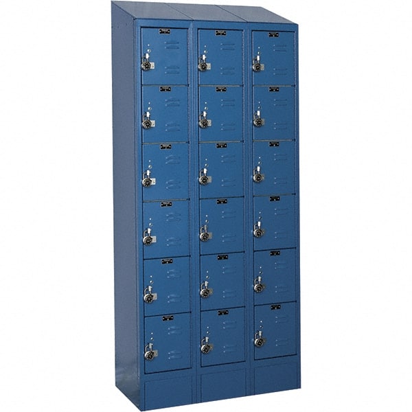 Hallowell - 18 Door, 6 Tier, Ready-Built Wardrobe & Box Lockers - Exact Tooling