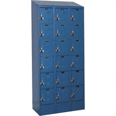 Hallowell - 18 Door, 6 Tier, Ready-Built Wardrobe & Box Lockers - Exact Tooling