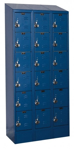 Hallowell - 18 Door, 6 Tier, Ready-Built Wardrobe & Box Lockers - Exact Tooling