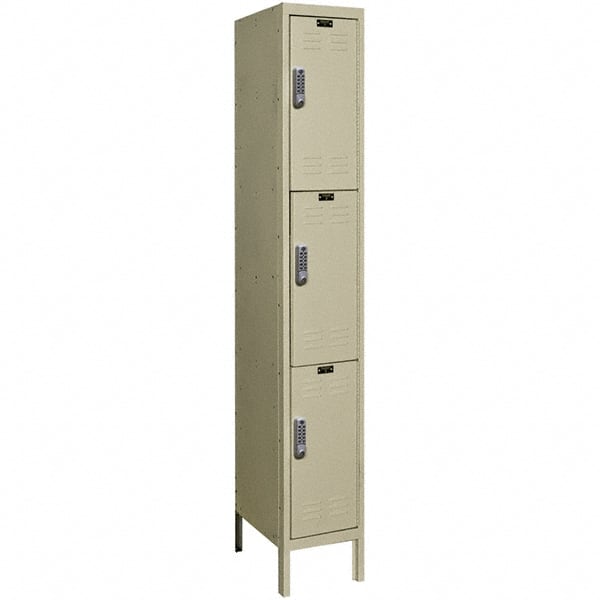 Hallowell - 3 Door, 3 Tier, Electronic Access Lockers - Exact Tooling