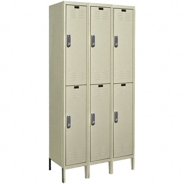 Hallowell - 6 Door, 2 Tier, Electronic Access Lockers - Exact Tooling