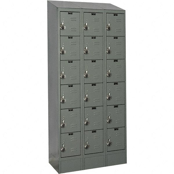 Hallowell - 18 Door, 6 Tier, Ready-Built Wardrobe & Box Lockers - Exact Tooling