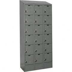 Hallowell - 18 Door, 6 Tier, Ready-Built Wardrobe & Box Lockers - Exact Tooling