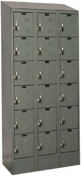 Hallowell - 18 Door, 6 Tier, Ready-Built Wardrobe & Box Lockers - Exact Tooling