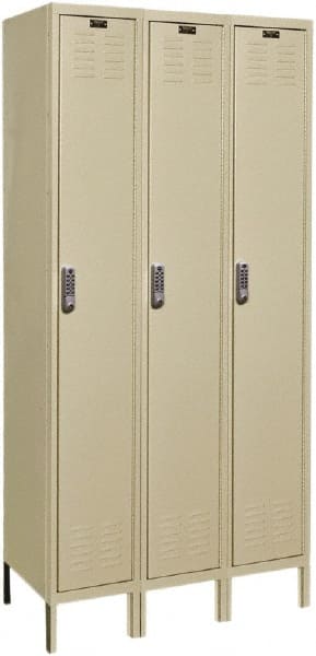 Hallowell - 3 Door, 1 Tier, Electronic Access Lockers - Exact Tooling