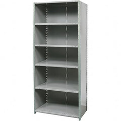 Hallowell - 6 Shelf, 500 Lb. Capacity, Free Standing Closed Shelving - 36 Inch Wide x 18 Inch Deep x 87 Inch High, Gray - Exact Tooling