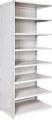 Hallowell - 8 Shelf, 500 Lb. Capacity, Closed Shelving Add-On Unit - 36 Inch Wide x 24 Inch Deep x 87 Inch High, Platinum - Exact Tooling