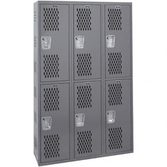 Hallowell - 6 Door, 2 Tier, Heavy-Duty Ventilated Wardrobe & Box Lockers - Exact Tooling