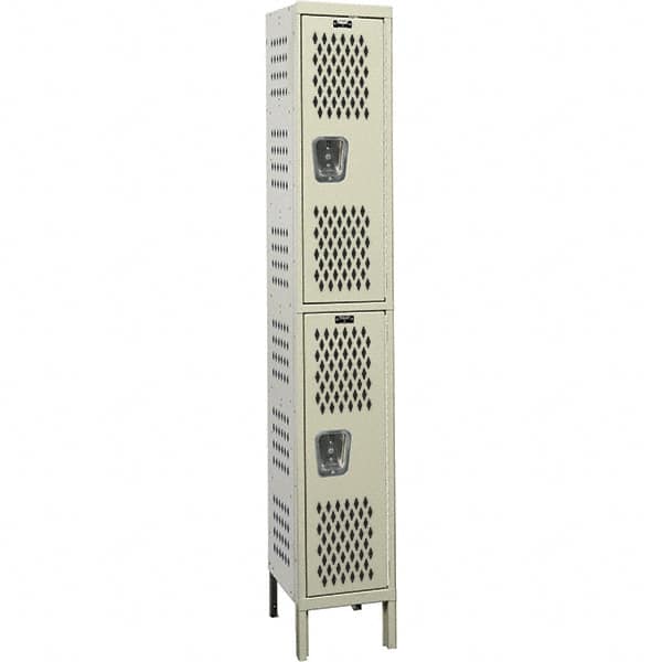 Hallowell - 2 Door, 2 Tier, Heavy-Duty Ventilated Wardrobe & Box Lockers - Exact Tooling