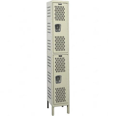 Hallowell - 2 Door, 2 Tier, Heavy-Duty Ventilated Wardrobe & Box Lockers - Exact Tooling