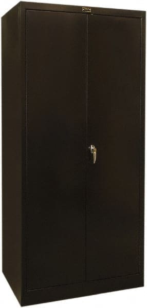 Hallowell - 4 Shelf Combination Storage Cabinet - Steel, 36" Wide x 24" Deep x 78" High, Black - Exact Tooling