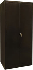 Hallowell - 4 Shelf Combination Storage Cabinet - Steel, 36" Wide x 24" Deep x 78" High, Black - Exact Tooling
