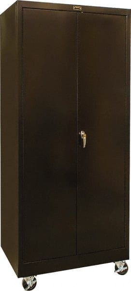 Hallowell - 4 Shelf Mobile Storage Cabinet - Steel, 36" Wide x 24" Deep x 78" High, Black - Exact Tooling