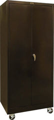Hallowell - 4 Shelf Mobile Storage Cabinet - Steel, 36" Wide x 24" Deep x 78" High, Black - Exact Tooling