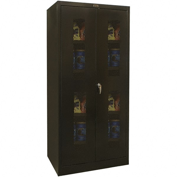 Hallowell - 4 Shelf Visible Storage Cabinet - Steel, 48" Wide x 18" Deep x 78" High, Black - Exact Tooling