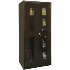 Hallowell - 4 Shelf Combination Storage Cabinet - Steel, 48" Wide x 18" Deep x 78" High, Black - Exact Tooling
