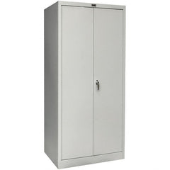 Hallowell - 1 Shelf Wardrobe Storage Cabinet - Steel, 36" Wide x 18" Deep x 78" High, Platinum - Exact Tooling