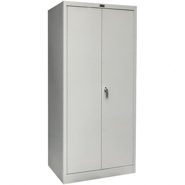 Hallowell - 1 Shelf Wardrobe Storage Cabinet - Steel, 36" Wide x 18" Deep x 78" High, Platinum - Exact Tooling