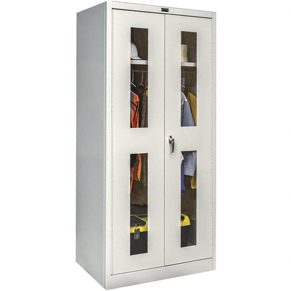 Hallowell - 1 Shelf Wardrobe Storage Cabinet - Steel, 48" Wide x 18" Deep x 78" High, Platinum - Exact Tooling