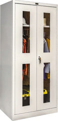 Hallowell - 1 Shelf Wardrobe Storage Cabinet - Steel, 36" Wide x 24" Deep x 78" High, Platinum - Exact Tooling