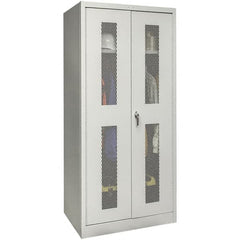 Hallowell - 1 Shelf Wardrobe Storage Cabinet - Steel, 48" Wide x 24" Deep x 78" High, Platinum - Exact Tooling