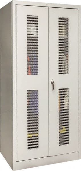 Hallowell - 1 Shelf Wardrobe Storage Cabinet - Steel, 36" Wide x 24" Deep x 78" High, Platinum - Exact Tooling