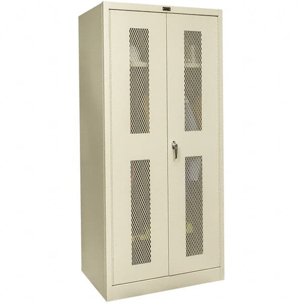 Hallowell - 1 Shelf Wardrobe Storage Cabinet - Steel, 48" Wide x 18" Deep x 72" High, Tan - Exact Tooling