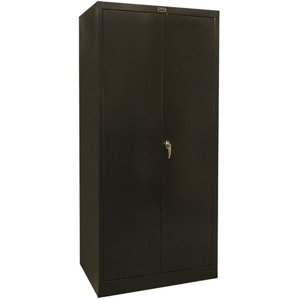 Hallowell - 1 Shelf Wardrobe Storage Cabinet - Steel, 48" Wide x 24" Deep x 72" High, Black - Exact Tooling