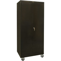 Hallowell - 4 Shelf Mobile Storage Cabinet - Steel, 48" Wide x 24" Deep x 72" High, Black - Exact Tooling