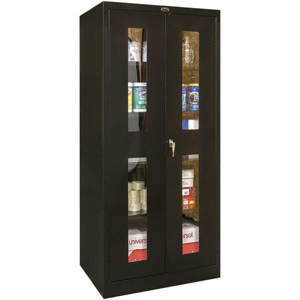 Hallowell - 4 Shelf Visible Storage Cabinet - Steel, 36" Wide x 24" Deep x 72" High, Black - Exact Tooling