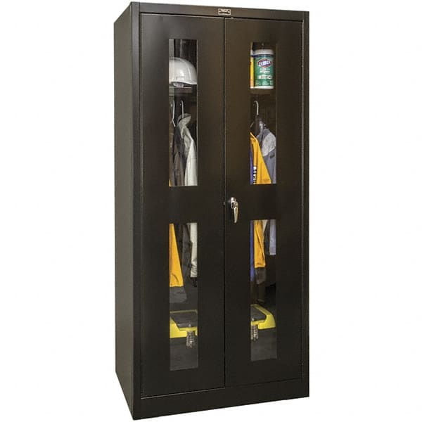 Hallowell - 1 Shelf Wardrobe Storage Cabinet - Steel, 36" Wide x 18" Deep x 72" High, Black - Exact Tooling