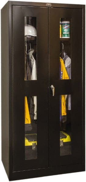 Hallowell - 1 Shelf Wardrobe Storage Cabinet - Steel, 36" Wide x 24" Deep x 72" High, Black - Exact Tooling