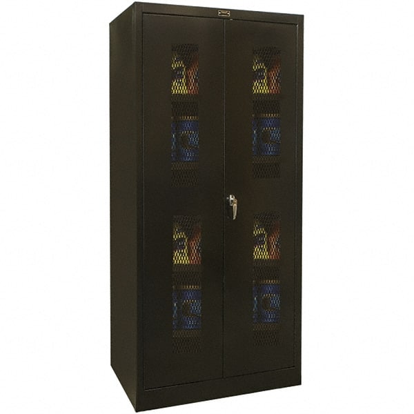Hallowell - 4 Shelf Visible Storage Cabinet - Steel, 36" Wide x 18" Deep x 72" High, Black - Exact Tooling