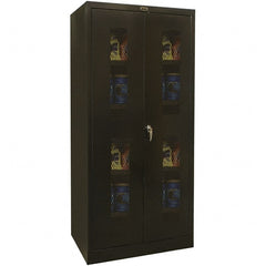Hallowell - 4 Shelf Visible Storage Cabinet - Steel, 36" Wide x 18" Deep x 72" High, Black - Exact Tooling
