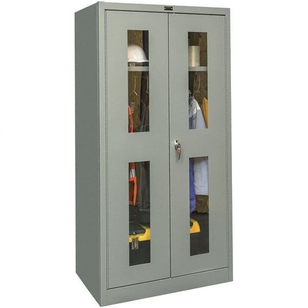 Hallowell - 1 Shelf Wardrobe Storage Cabinet - Steel, 36" Wide x 18" Deep x 72" High, Gray - Exact Tooling