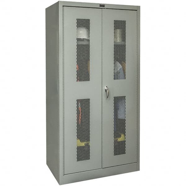 Hallowell - 1 Shelf Wardrobe Storage Cabinet - Steel, 48" Wide x 18" Deep x 72" High, Gray - Exact Tooling