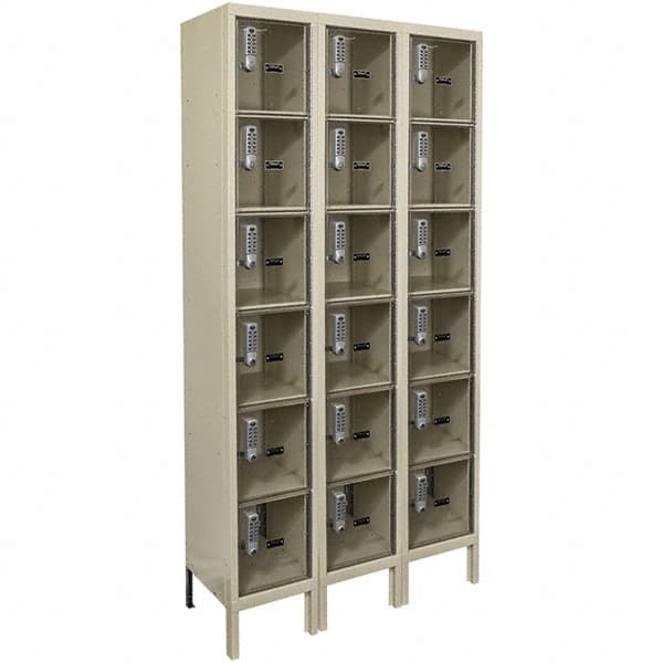 Hallowell - 18 Door, 6 Tier, Safety-View Plus Box Locker - Exact Tooling