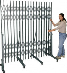 Hallowell - 6.54' High Portable Traffic Control Gate - Steel, Silver - Exact Tooling