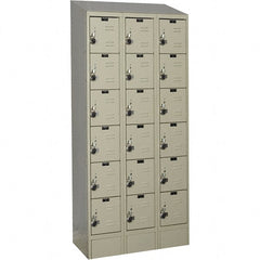 Hallowell - 18 Door, 6 Tier, Ready-Built Wardrobe & Box Lockers - Exact Tooling