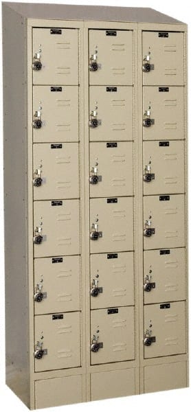 Hallowell - 18 Door, 6 Tier, Ready-Built Wardrobe & Box Lockers - Exact Tooling