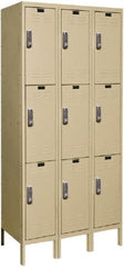 Hallowell - 9 Door, 3 Tier, Electronic Access Lockers - Exact Tooling